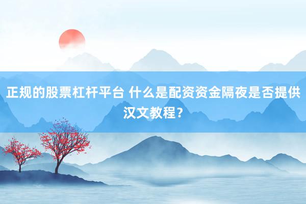 正规的股票杠杆平台 什么是配资资金隔夜是否提供汉文教程？