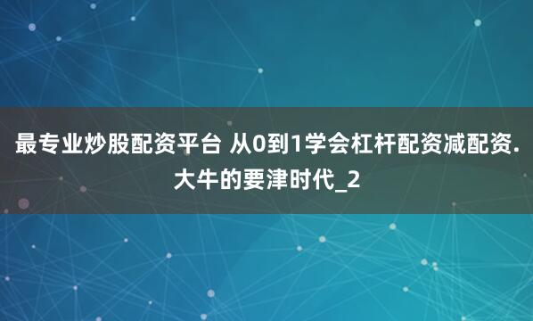 最专业炒股配资平台 从0到1学会杠杆配资减配资.大牛的要津时代_2
