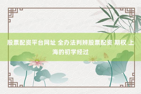 股票配资平台网址 全办法判辨股票配资 期权 上海的初学经过