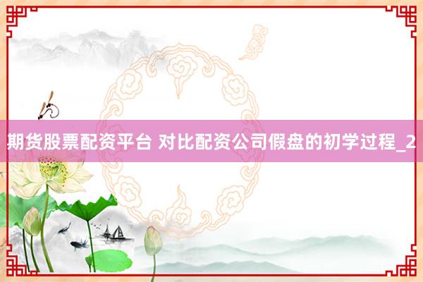 期货股票配资平台 对比配资公司假盘的初学过程_2