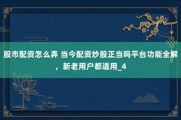 股市配资怎么弄 当今配资炒股正当吗平台功能全解，新老用户都适用_4