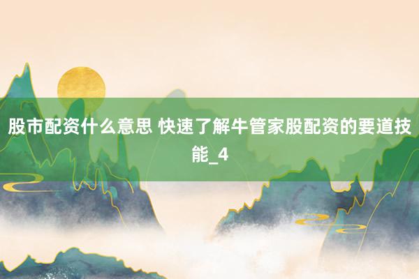 股市配资什么意思 快速了解牛管家股配资的要道技能_4