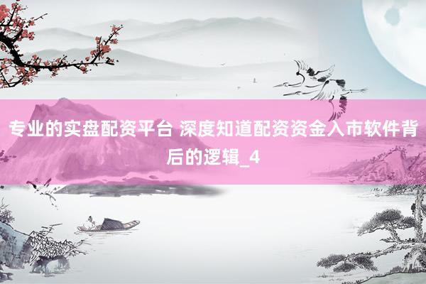 专业的实盘配资平台 深度知道配资资金入市软件背后的逻辑_4