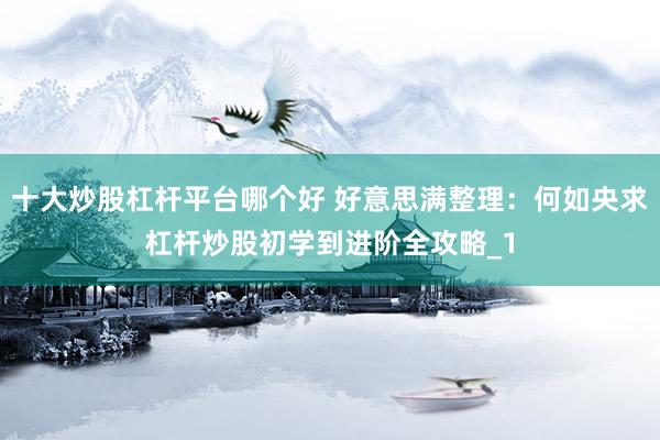 十大炒股杠杆平台哪个好 好意思满整理：何如央求杠杆炒股初学到进阶全攻略_1