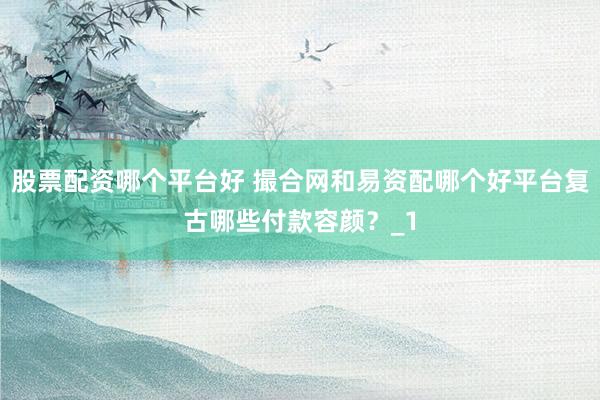股票配资哪个平台好 撮合网和易资配哪个好平台复古哪些付款容颜？_1