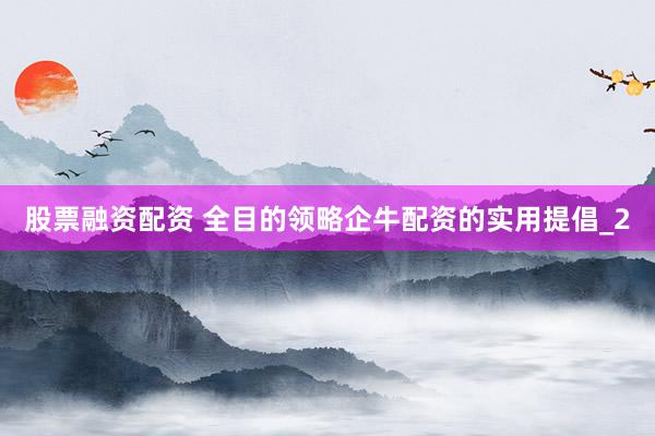 股票融资配资 全目的领略企牛配资的实用提倡_2