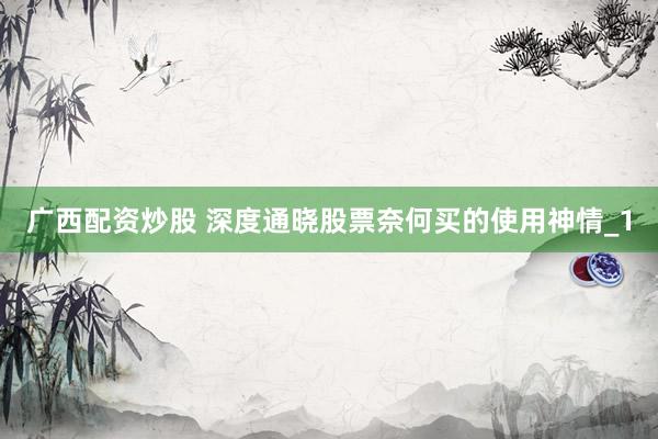 广西配资炒股 深度通晓股票奈何买的使用神情_1