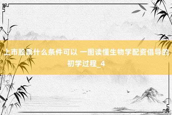 上市股票什么条件可以 一图读懂生物学配资倡导的初学过程_4
