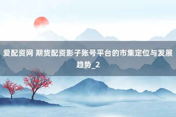 爱配资网 期货配资影子账号平台的市集定位与发展趋势_2