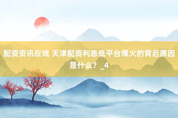 配资资讯在线 天津配资利息低平台爆火的背后原因是什么？_4