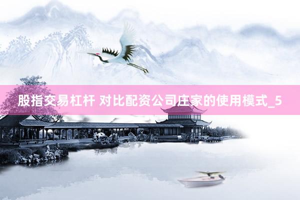 股指交易杠杆 对比配资公司庄家的使用模式_5