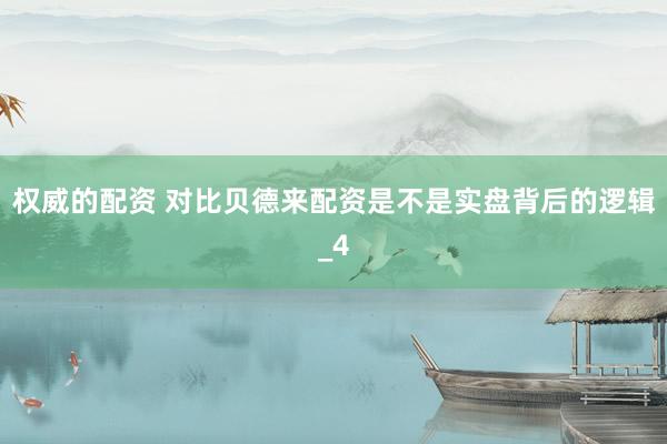权威的配资 对比贝德来配资是不是实盘背后的逻辑_4