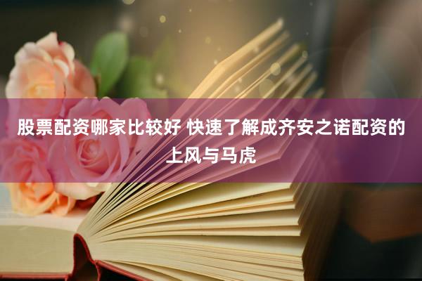 股票配资哪家比较好 快速了解成齐安之诺配资的上风与马虎