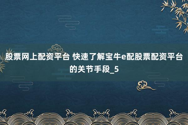 股票网上配资平台 快速了解宝牛e配股票配资平台的关节手段_5