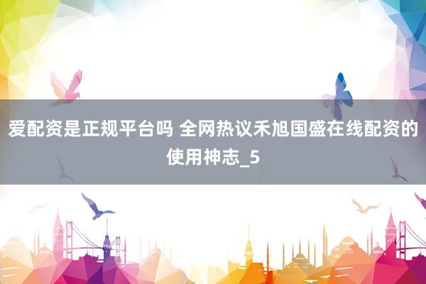 爱配资是正规平台吗 全网热议禾旭国盛在线配资的使用神志_5